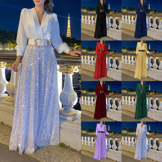 Bő jumpsuit hosszú ujjú, garbós inggel kombinálva
