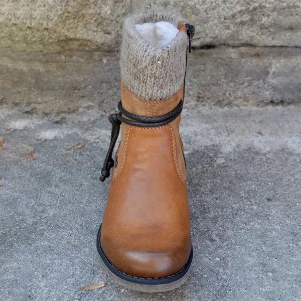 🔥Utolsó napi akció 50% KEDVEZMÉNY - Női alkalmi, régi bőr cipzáros csizma