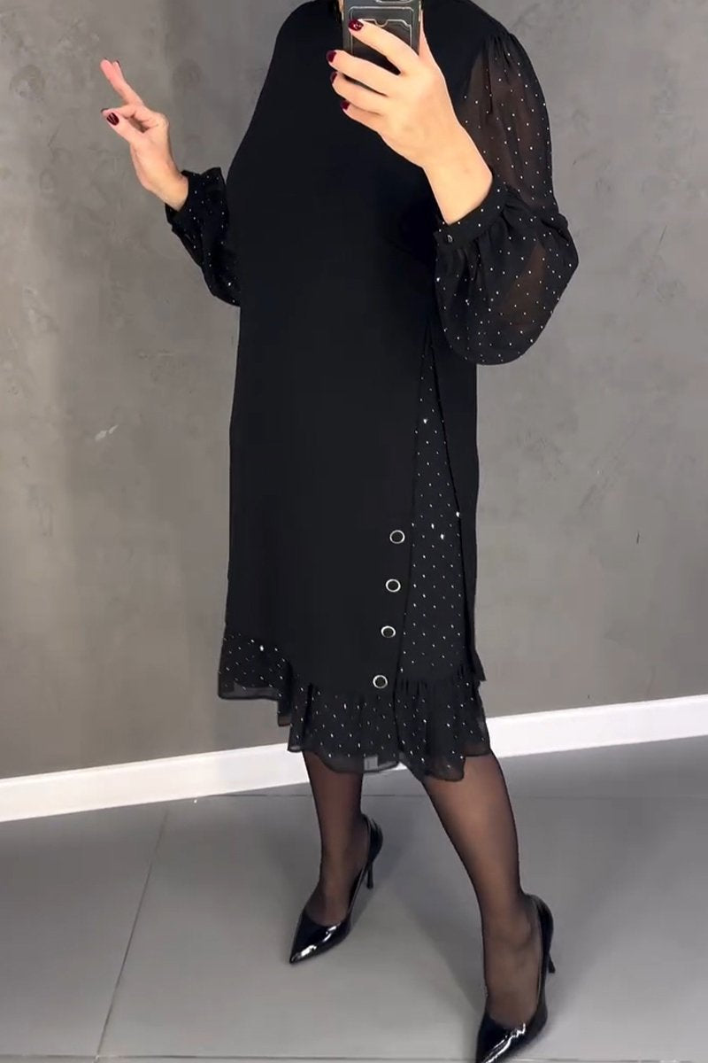 Női kerek nyakú, egyszínű Hot Diamond ruha