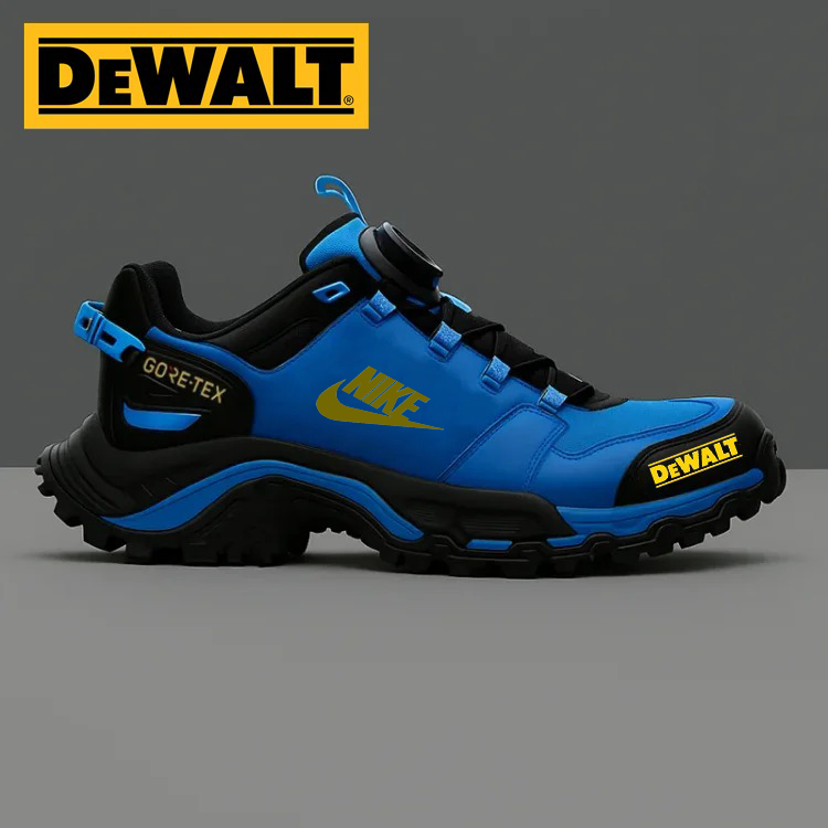 Wodoodporne i oddychające męskie buty robocze i turystyczne marek Nike® i DEWALT idealnie nadają się do pracy i aktywności na świeżym powietrzu.