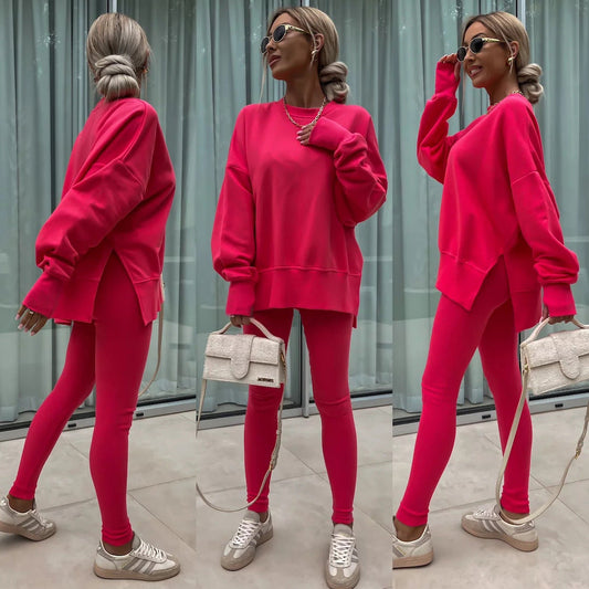 Kényelmes oversize pulóver és leggings szett