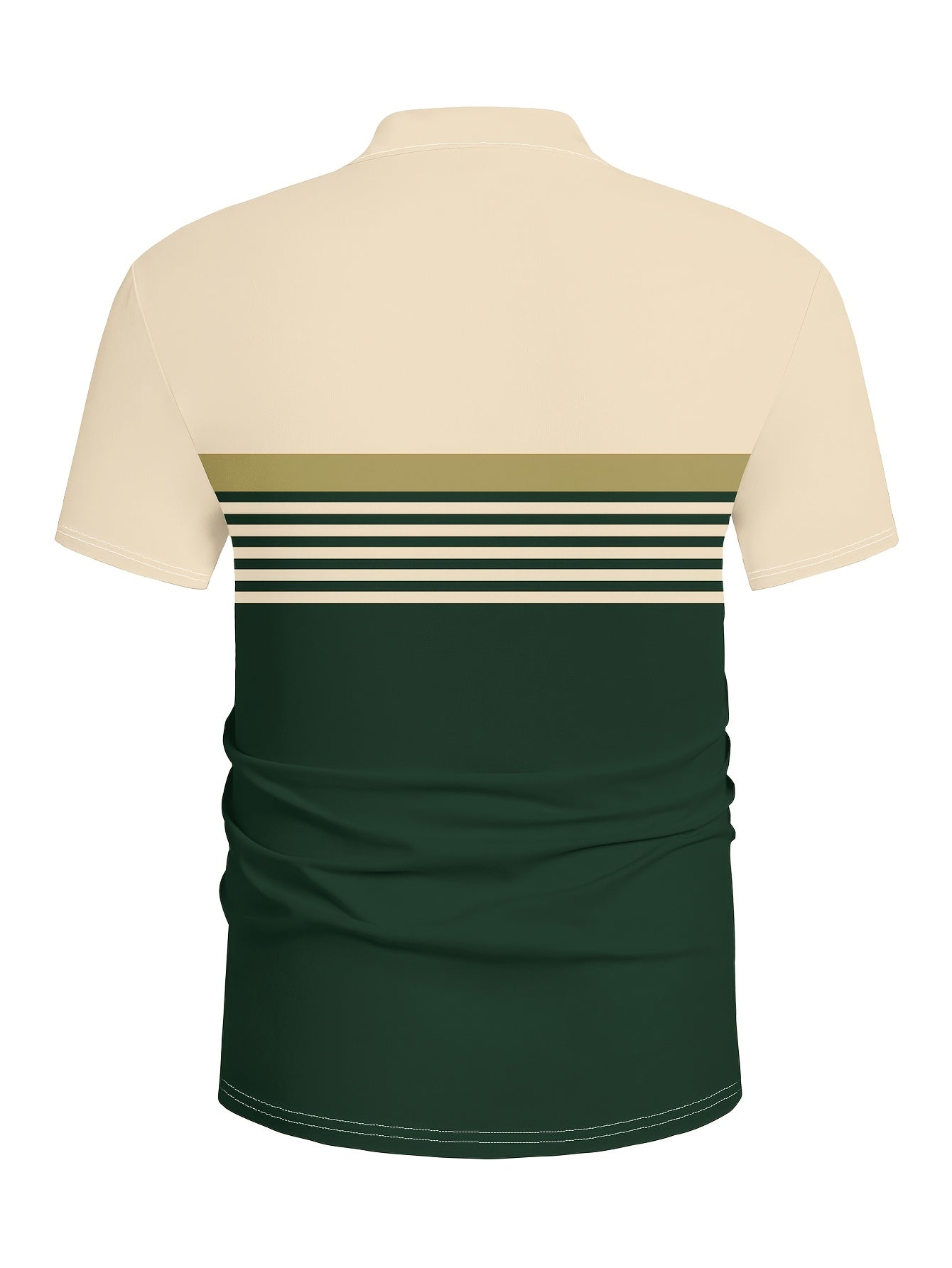 2 csomagos férfi hétköznapi rövid ujjú pólóingek, 3D lómintás, színes csíkok, sportos stílus, könnyű poliészter szövet, gombolható golfpóló