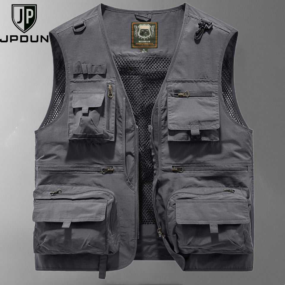 2023 Tool Vest Multi-Pocket Vest Férfi Vékony szakaszú dzseki mellény