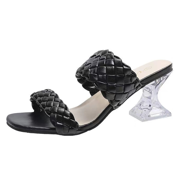 Crystal Mesh magassarkú szandál 2023 Plus Size