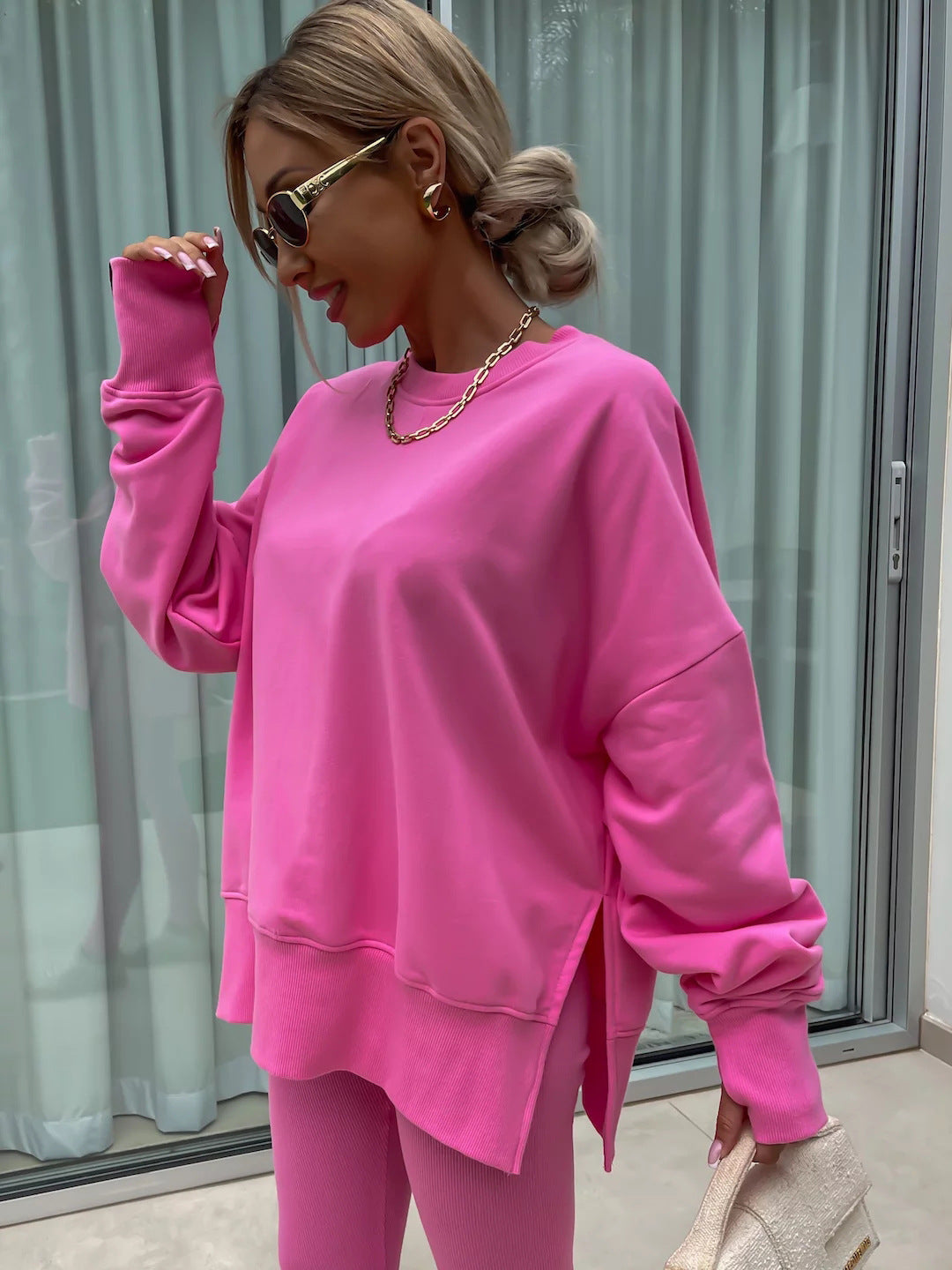 Kényelmes oversize pulóver és leggings szett
