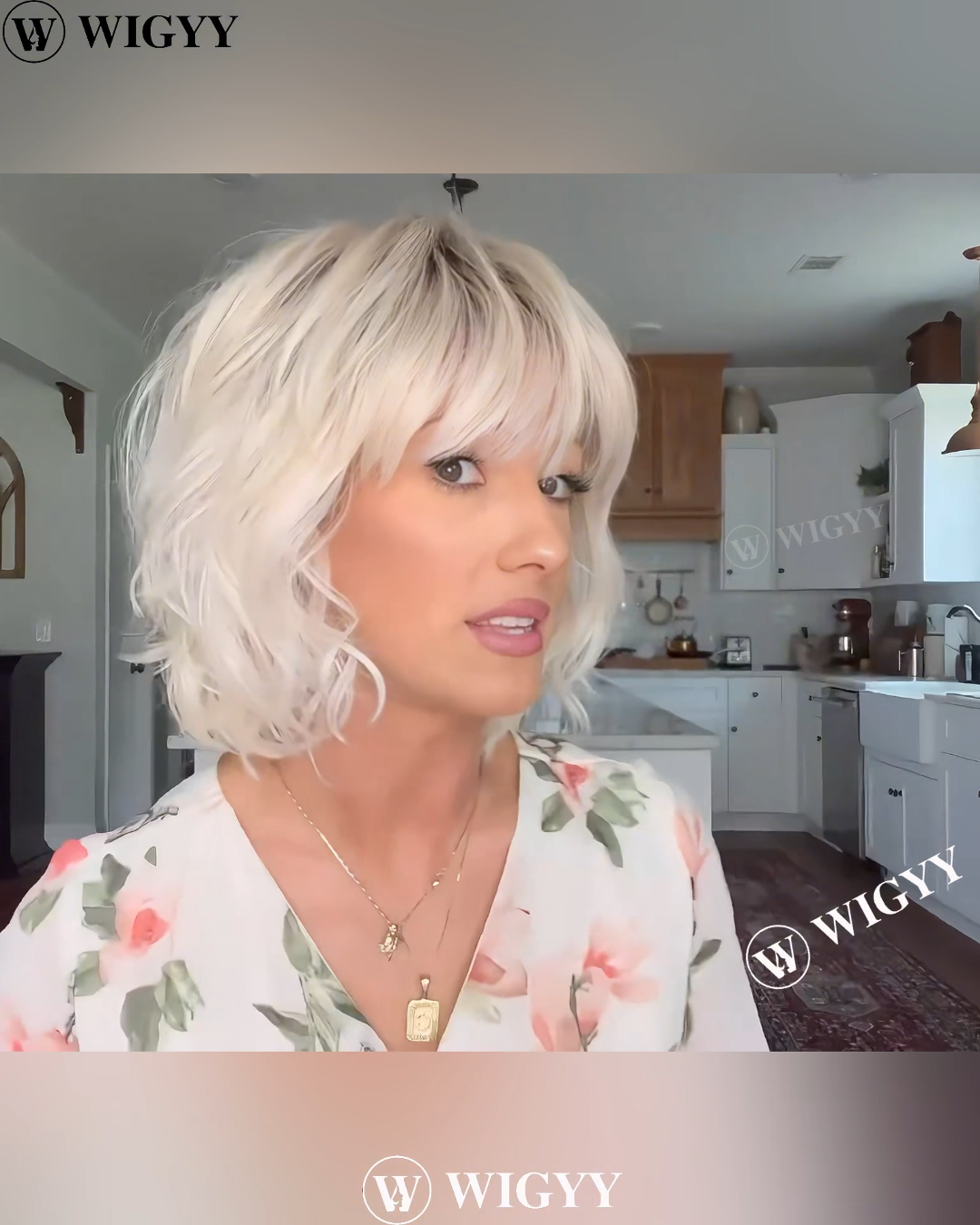 Curl Bob paróka frufruval