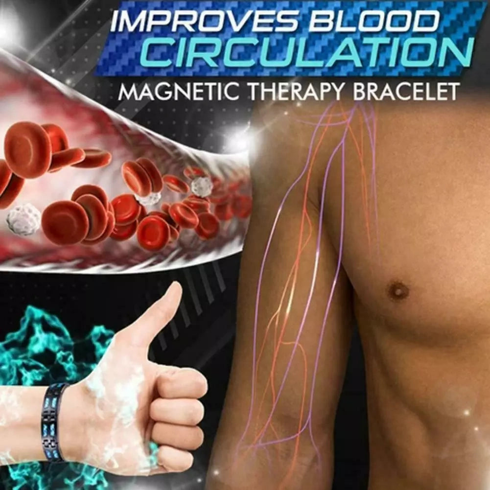 2 db szénkék titán mágneses terápiás karkötők, egy kétsoros erősségű