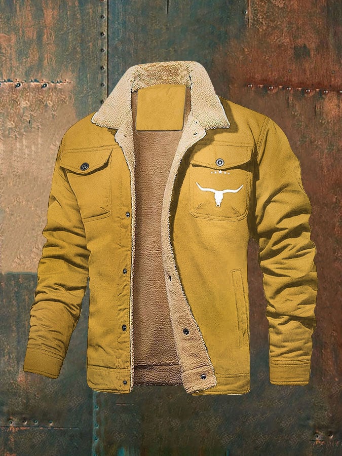 Férfi retro western téli polár kabát