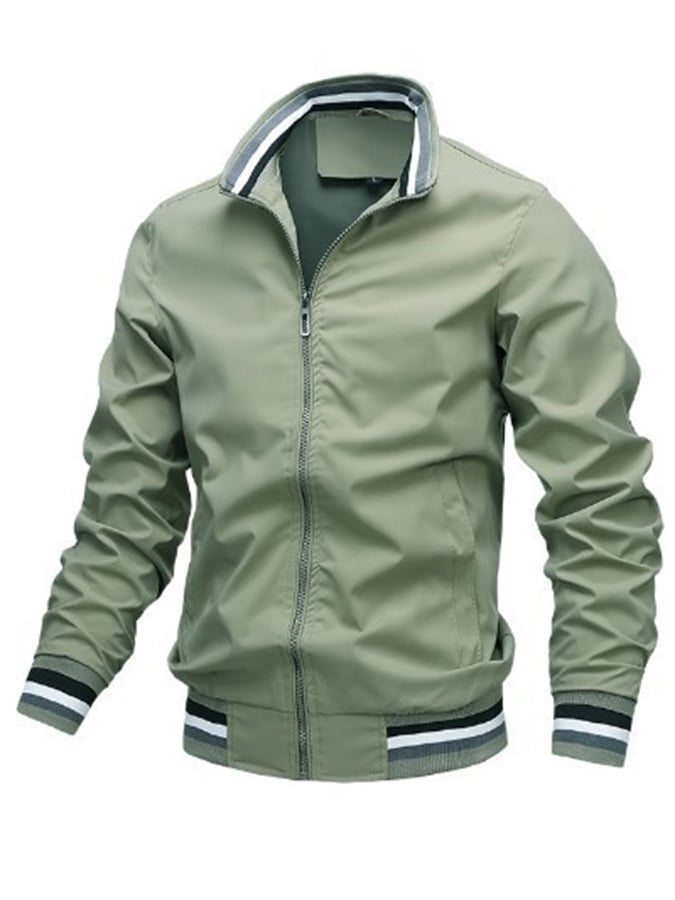 Férfi sport divat Slim Fit állógallérral vízálló cipzáras bomber dzseki