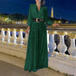 Bő jumpsuit hosszú ujjú, garbós inggel kombinálva