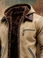 Férfi retró bőrkabát plüss béléssel, meleg, multifunkcionális, sok zsebbel, kültéri tevékenységekhez