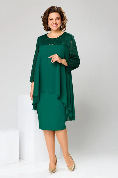 😍[S-5XL]Csodás molett őszi ruha