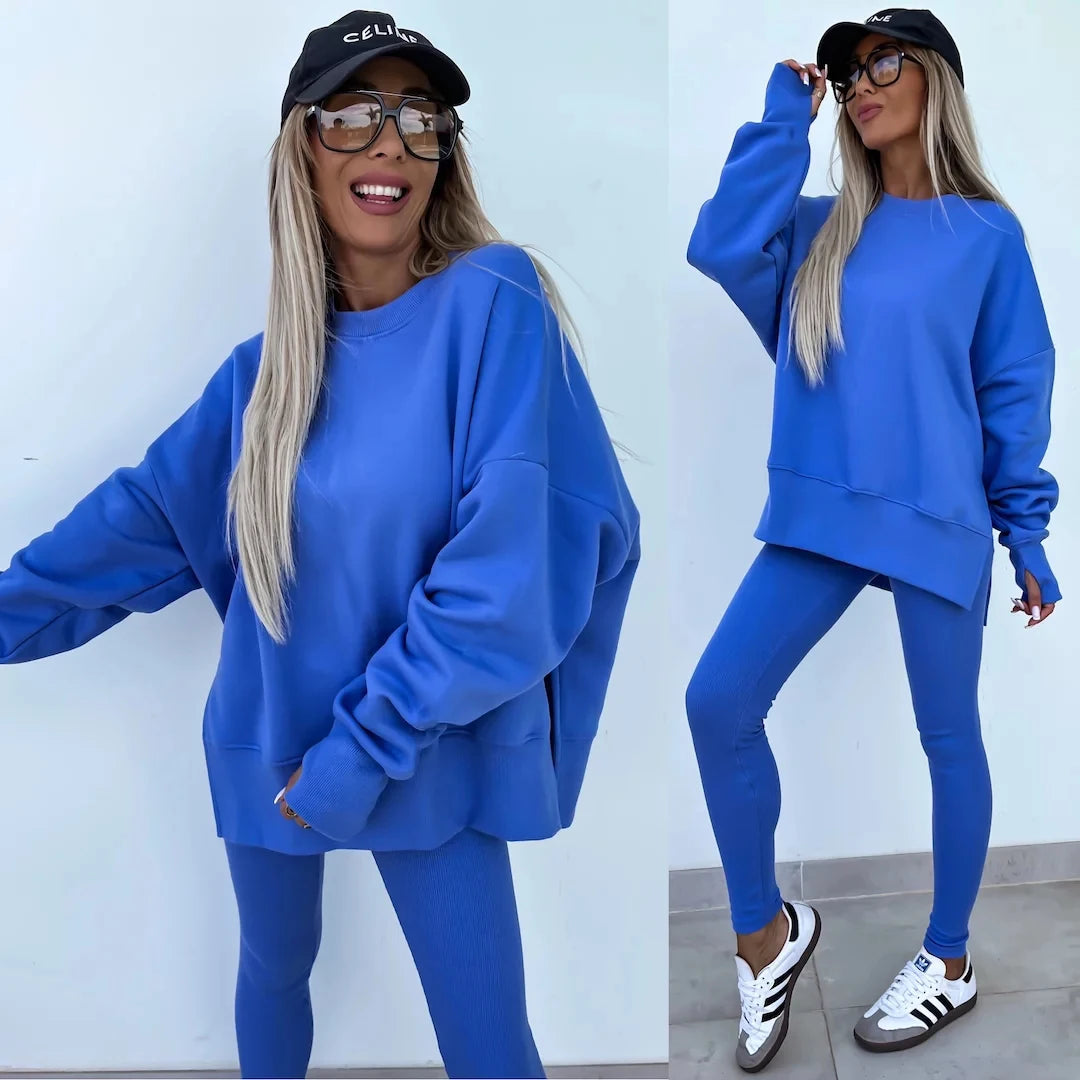 Kényelmes oversize pulóver és leggings szett