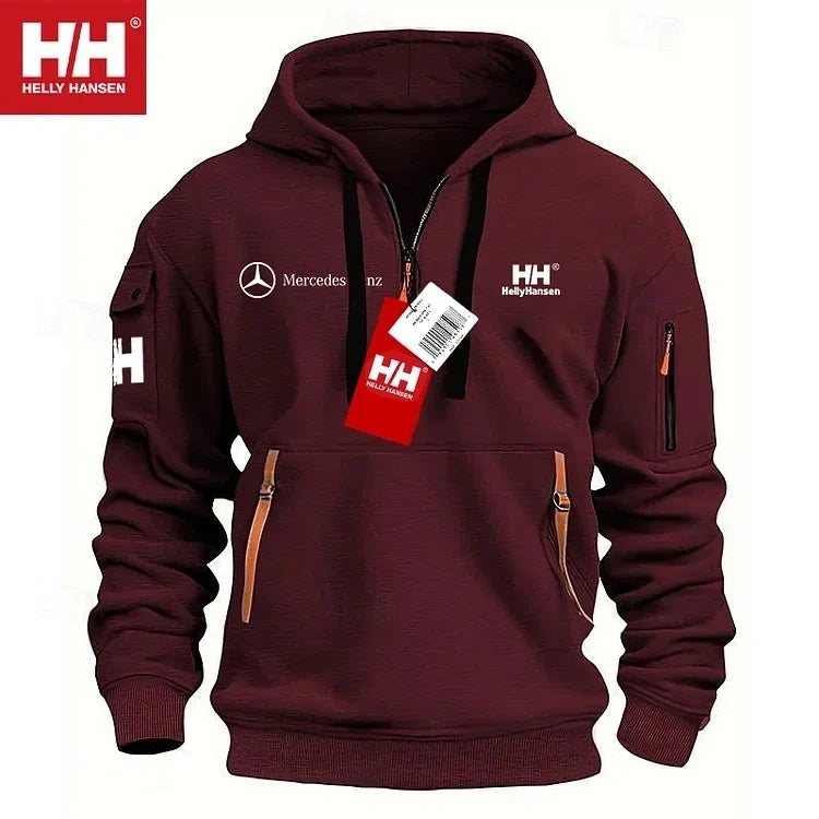 💕Helly Hansen | Mercedes-Benz új őszi-téli bő cipzáras pulóver, akciós, limitált darabszámban