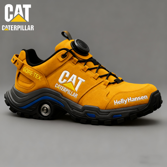 Wodoodporne i oddychające męskie buty robocze i trekkingowe marki CAT i Helly Hansen idealnie nadają się do pracy i aktywności na świeżym powietrzu.