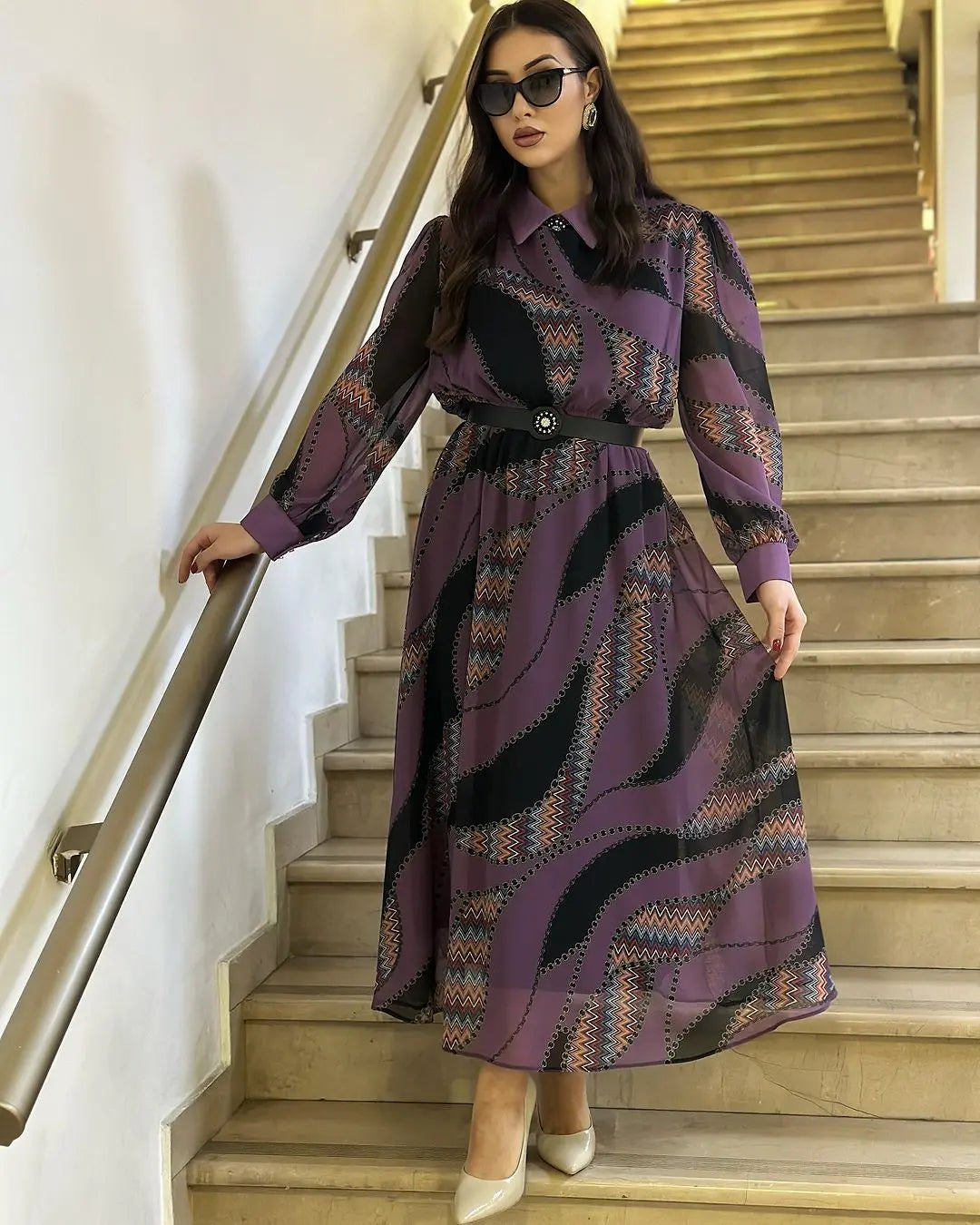 😍Nagyon szép ruha👗[S-5XL]Elegáns ruha fodros ujjakkal