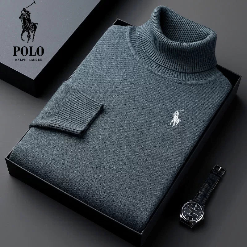 RALPH LAUREN FÉRFI FÉRFI FÉRFI VASTAG, MAGAS NYAKÚ KÖTÖTT
