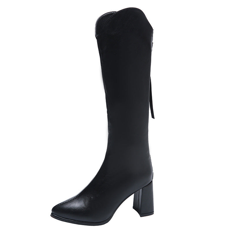 [✨2025 Új termékek]👢Elegáns női magas sarkú bokacsizma hegyes orrral