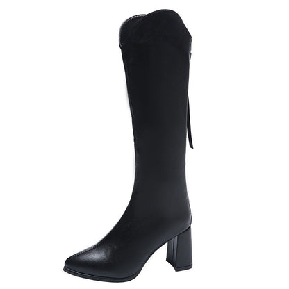 [✨2025 Új termékek]👢Elegáns női magas sarkú bokacsizma hegyes orrral
