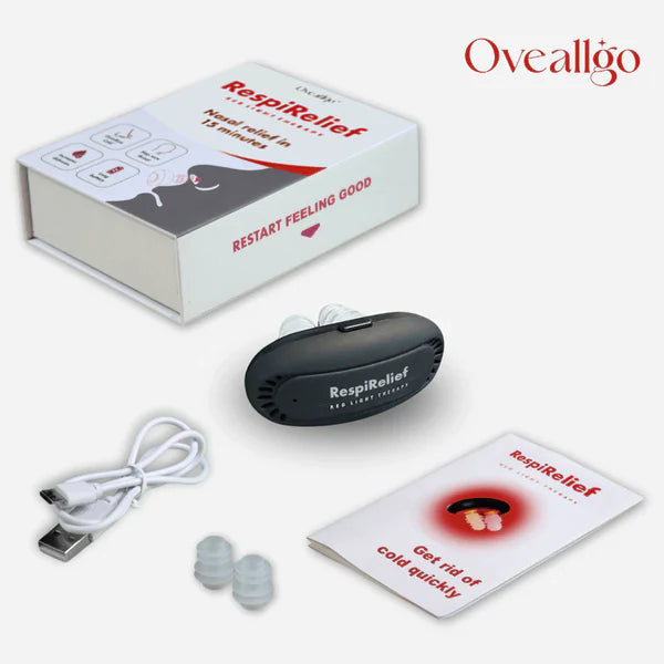 OVEALLGO™ AZONNALI LÉGLEGZŐSÉGI ORRTERÁPIÁS KÉSZÜLÉK VÖRÖS FÉNYEL