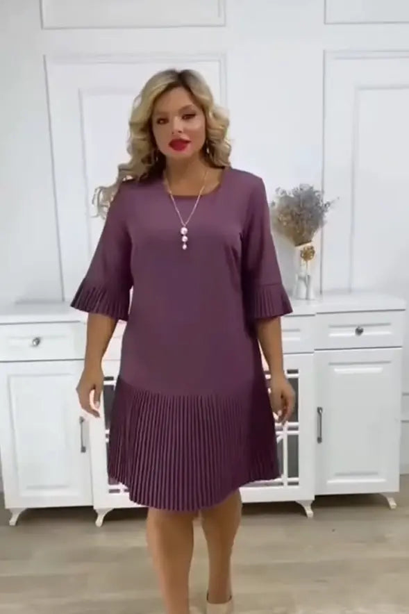 🥰[S-5XL]Egyszerű és elegáns rakott ruha