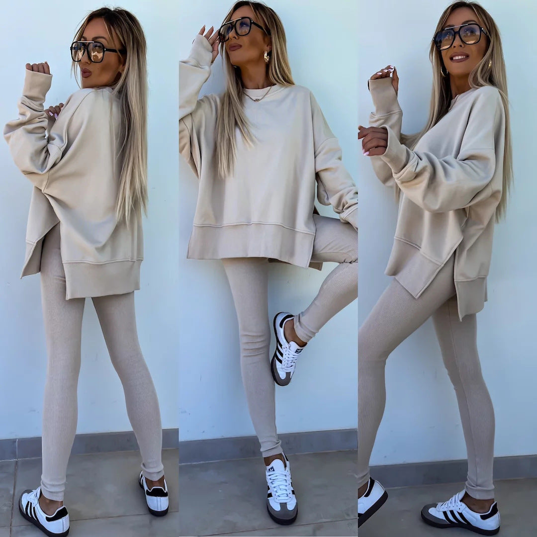 Kényelmes oversize pulóver és leggings szett