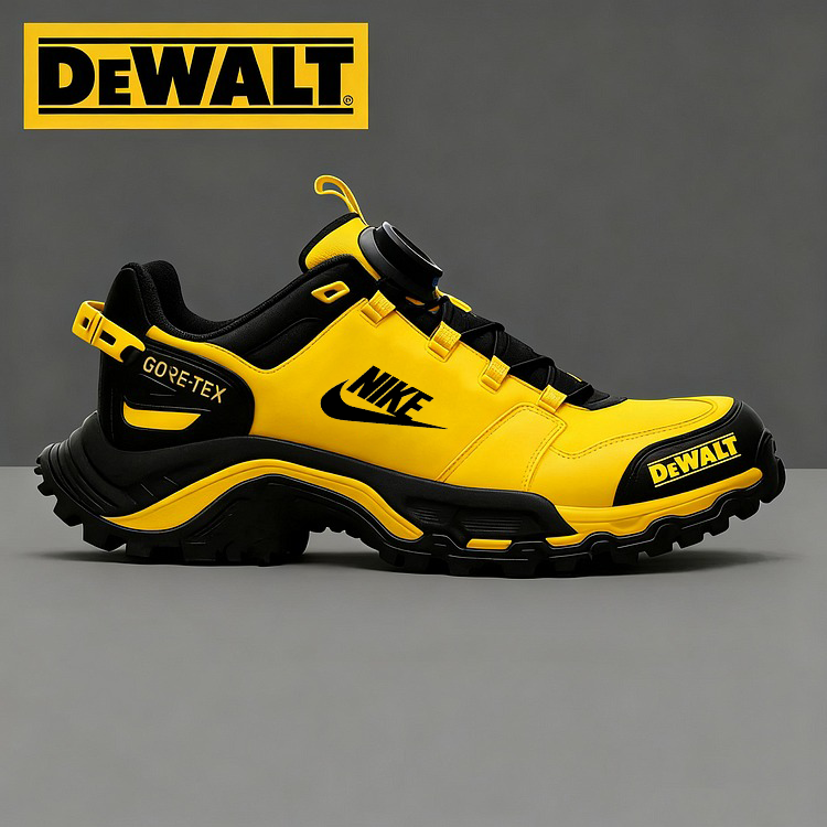 Wodoodporne i oddychające męskie buty robocze i turystyczne marek Nike® i DEWALT idealnie nadają się do pracy i aktywności na świeżym powietrzu.