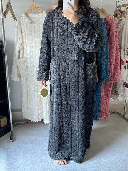 💟Meleg ajándék 49% KEDVEZMÉNY – téli korallbársony nappaliruha