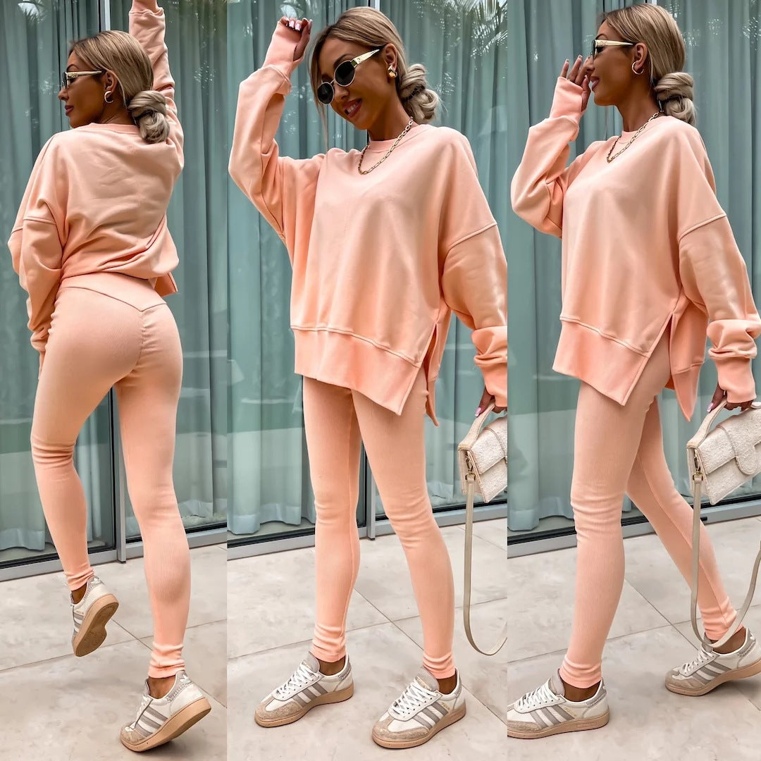 Kényelmes oversize pulóver és leggings szett