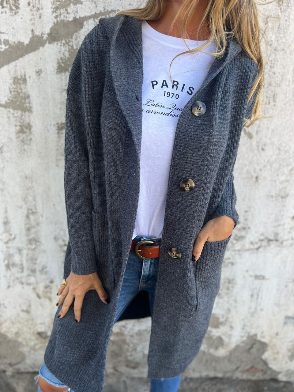 Frida – Elegáns, hosszú kötött kardigán