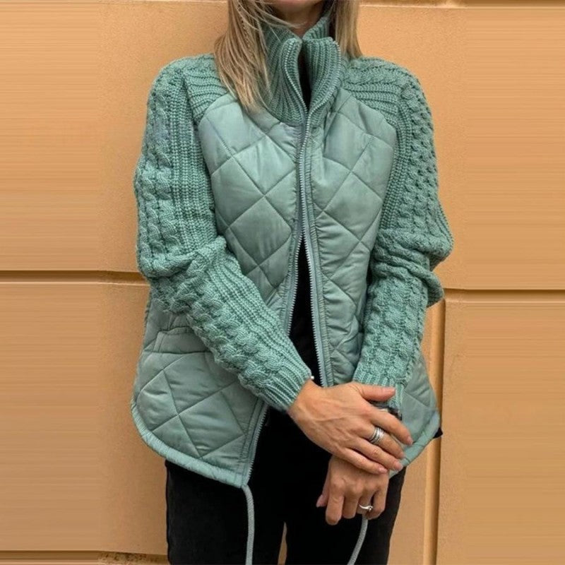 Női kötött patchwork pehelykabát