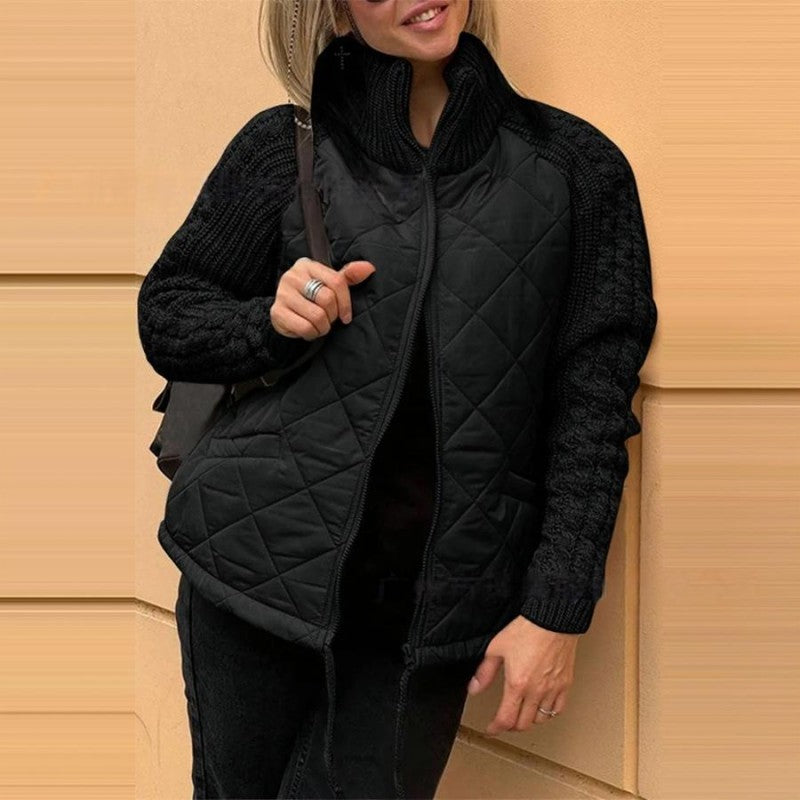 Női kötött patchwork pehelykabát