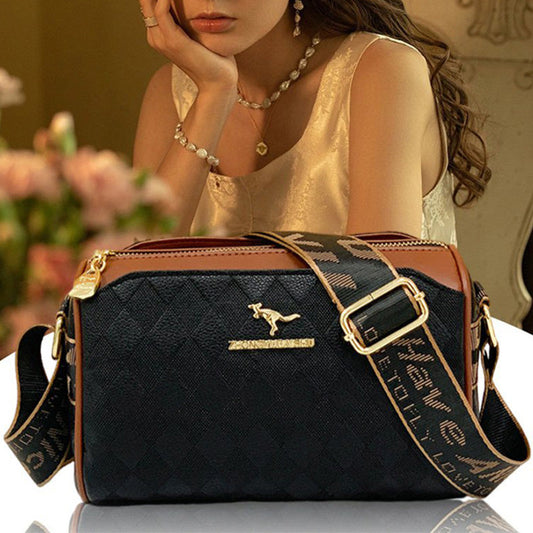 Divatos gyémántmintás Nagy kapacitású 3 rétegű crossbody táska