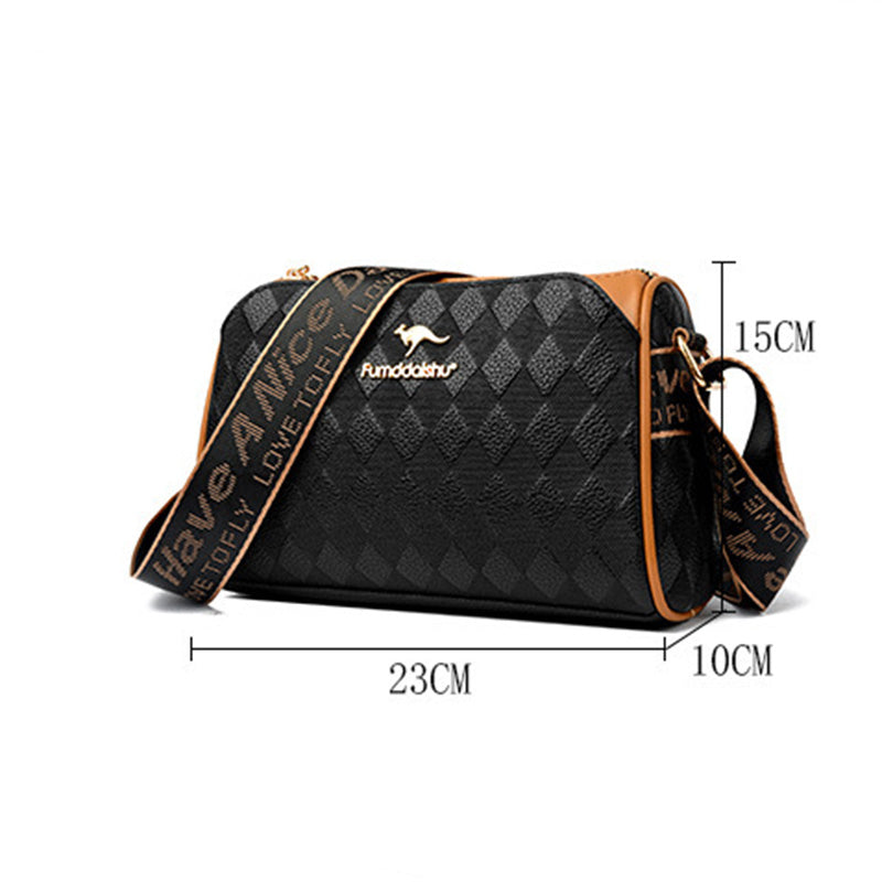 Divatos gyémántmintás Nagy kapacitású 3 rétegű crossbody táska