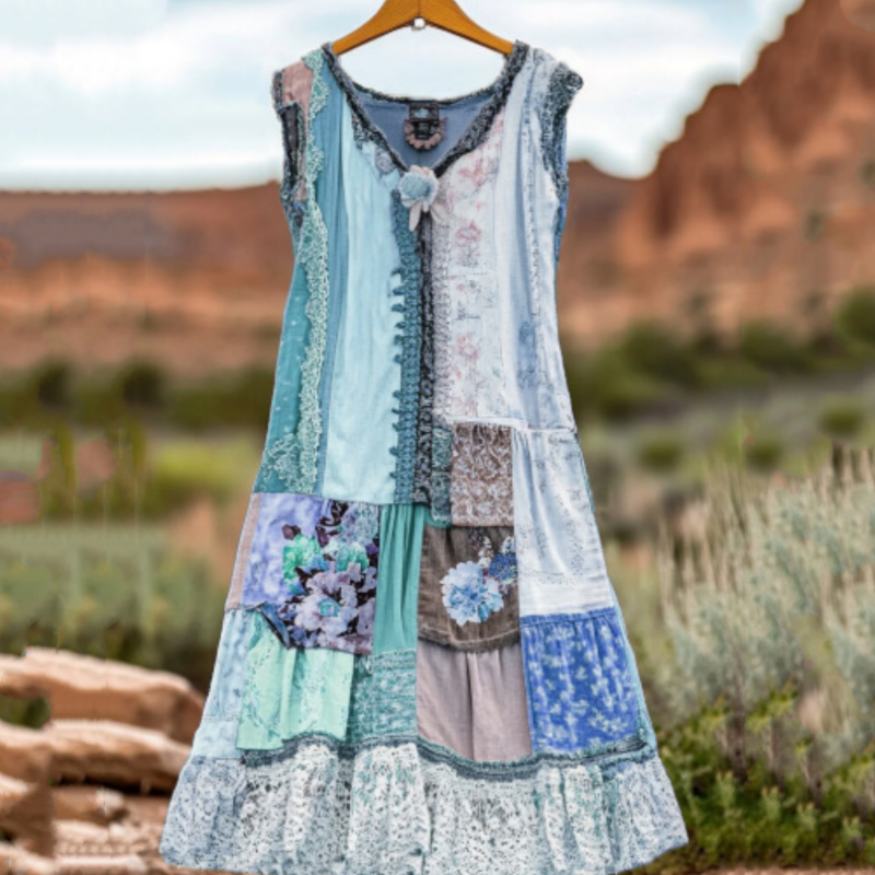 🌷【S-4XL】Vintage virágmintás ujjatlan ruha nőknek