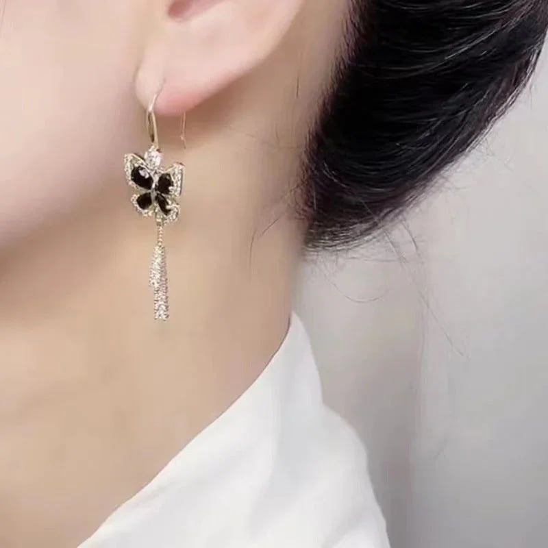 🔥 PROMOÇÃO AGORA COM 49% DE DESCONTO 🎁 BRINCOS DE BORLA BORBOLETA DE CRISTAL