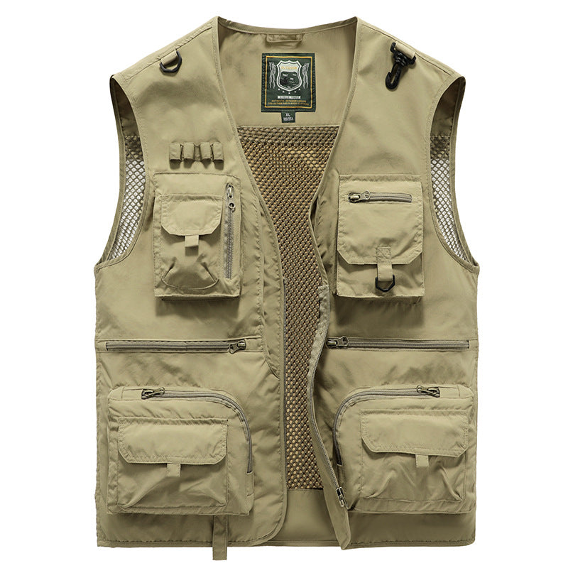 2023 Tool Vest Multi-Pocket Vest Férfi Vékony szakaszú dzseki mellény