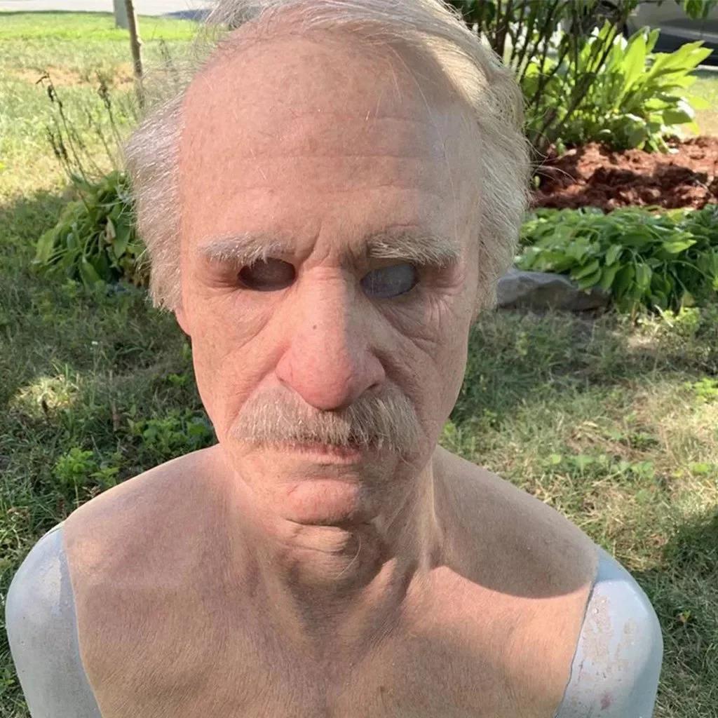 Szórakoztató Halloween Cosplay Party Mask - Igazi Old Man Head sisakmaszk
