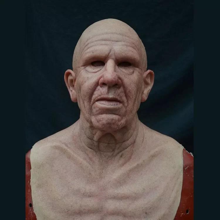 Szórakoztató Halloween Cosplay Party Mask - Igazi Old Man Head sisakmaszk