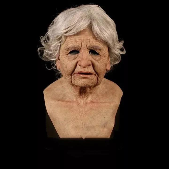Szórakoztató Halloween Cosplay Party Mask - Igazi Old Man Head sisakmaszk