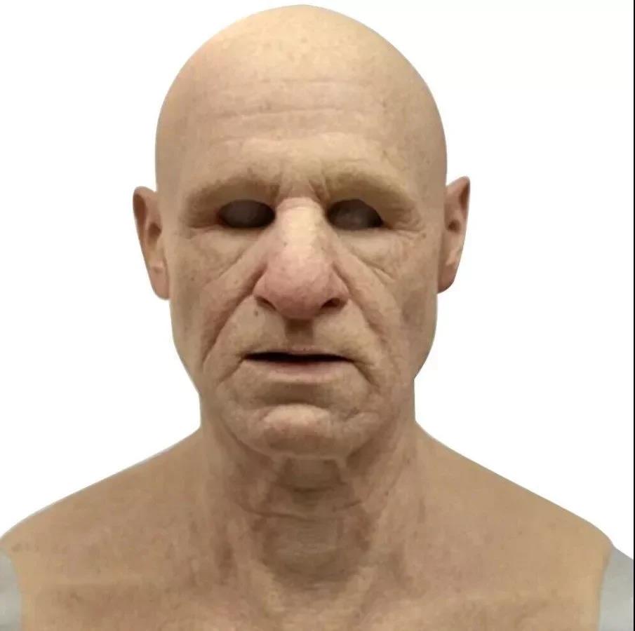 Szórakoztató Halloween Cosplay Party Mask - Igazi Old Man Head sisakmaszk