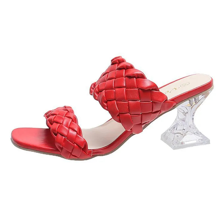【36-43】 Kristály magas sarkú papucs