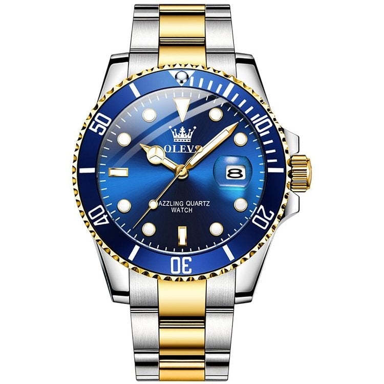 OLEVS GREEN WATER GHOST QUARTZ WATCH VÍZÁLLÓ LUXUS FÉRFI ÓRA