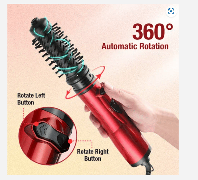 🔥 Modelador de ar quente 3 em 1 e secador de cabelo rotativo para cabelos secos, cacheados e lisos💞