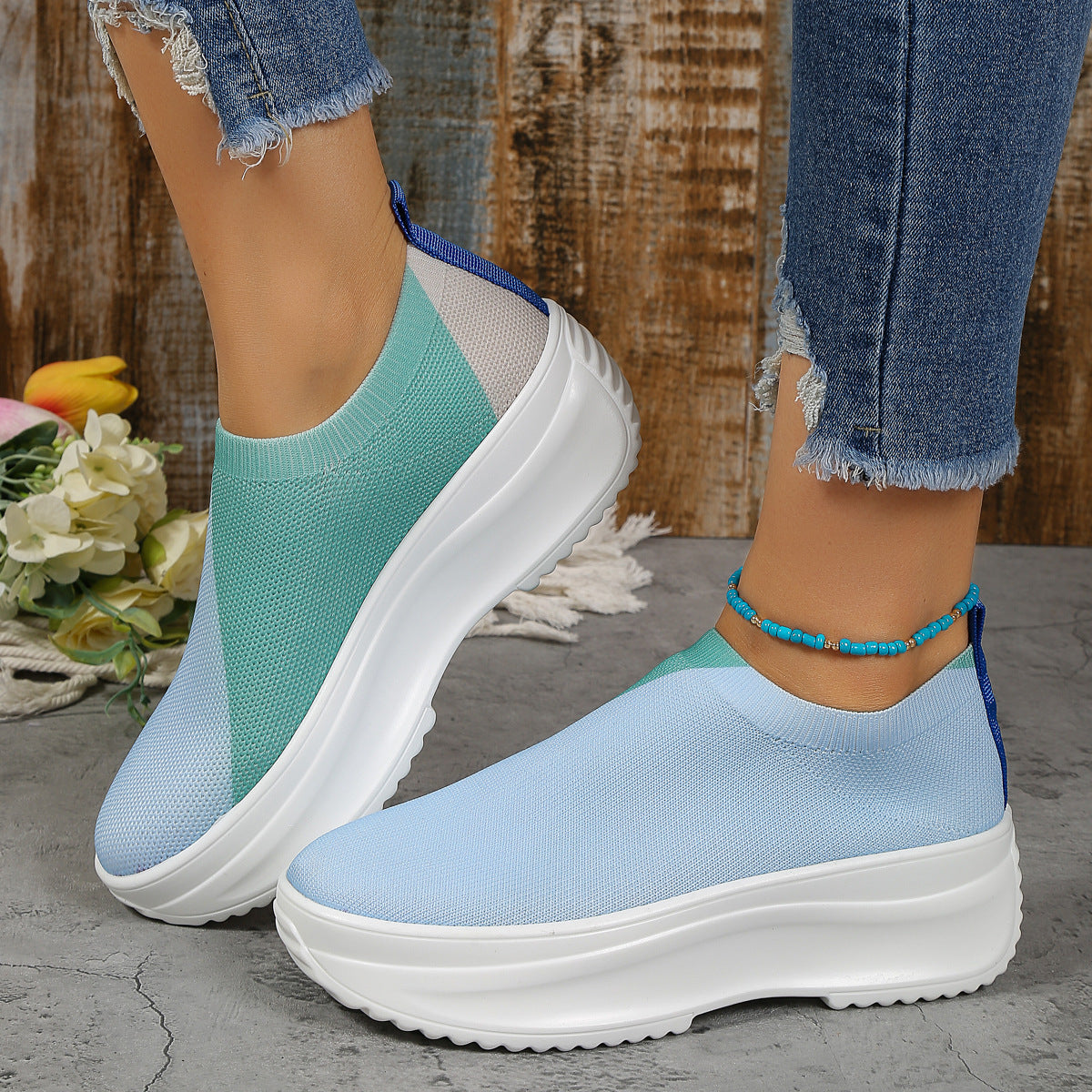 NŐI ORTOPÉD CSIZMÁK NADRÁG hajlítástámogató RAKTÁROK - FASHION COLORBLOCK ZOKNI CIPŐ