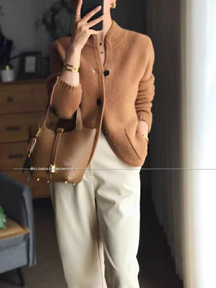 【S-2XL】 Stílusos retro francia kasmír kardigán