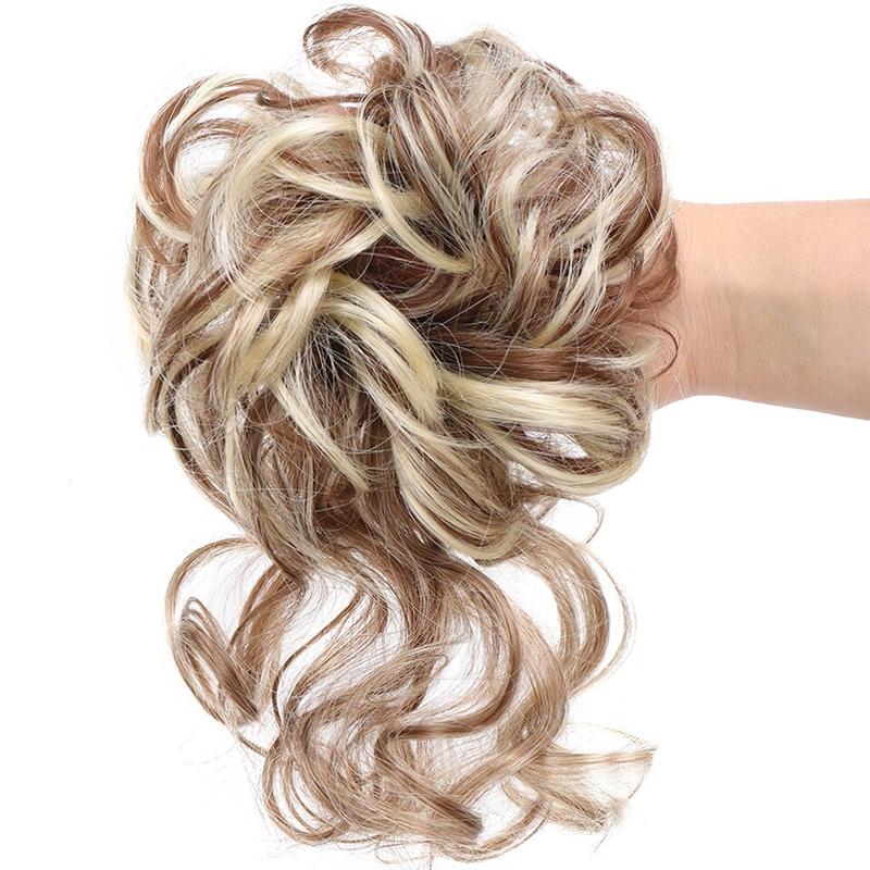 Scrunchie hosszabbítók rendetlen göndör kontyban