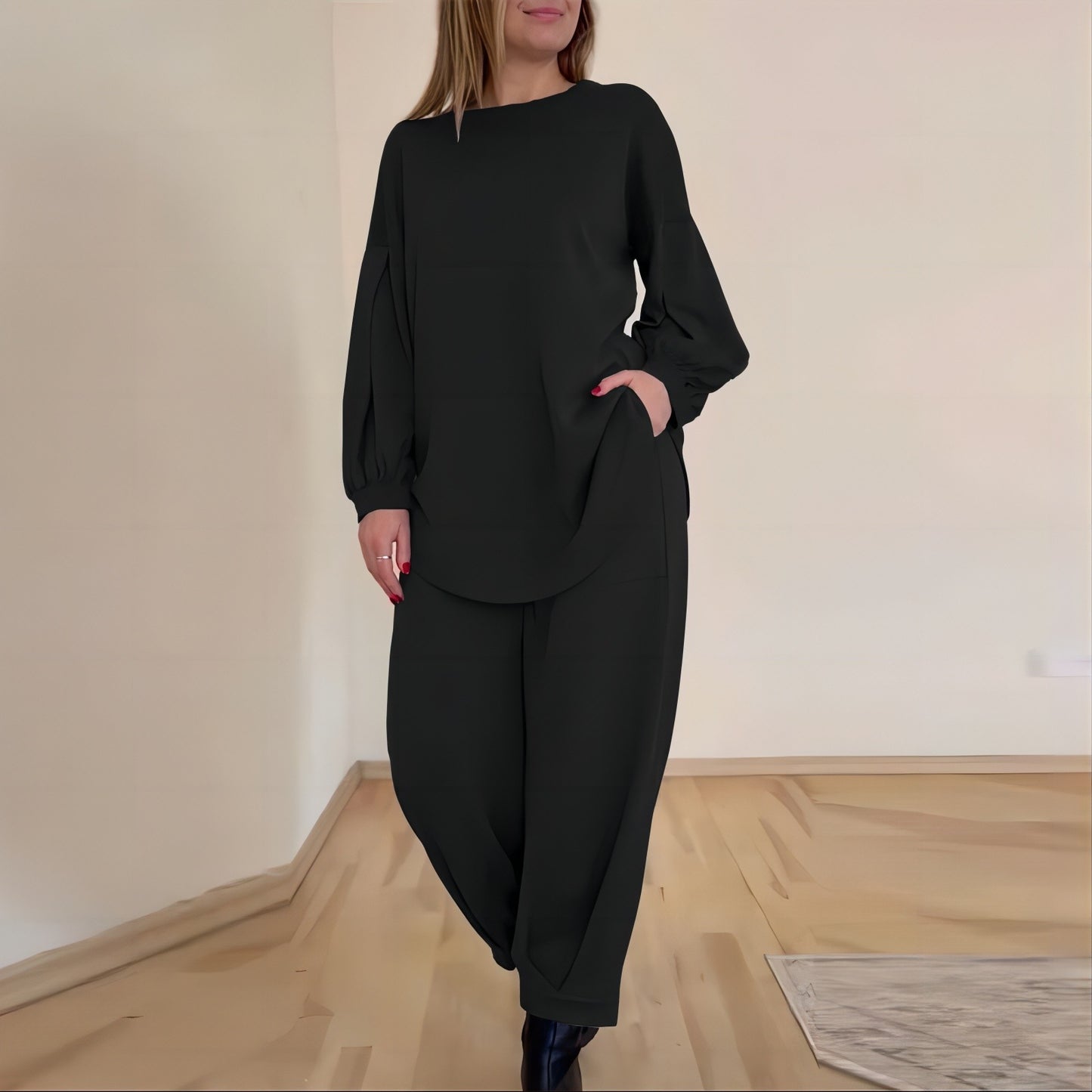 2024-es új női, hosszú ujjú felsők, sportruházat, sztreccs, kilencpontos nadrágkosztüm