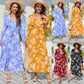 2023-as őszi-téli új virágos hosszú ujjú, V-nyakú plus size ruha
