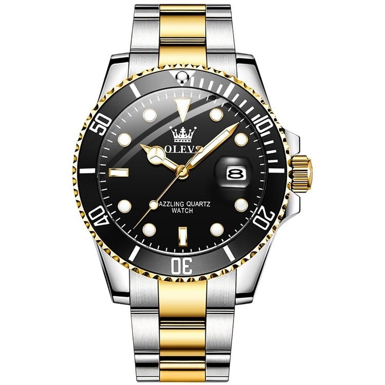 OLEVS GREEN WATER GHOST QUARTZ WATCH VÍZÁLLÓ LUXUS FÉRFI ÓRA